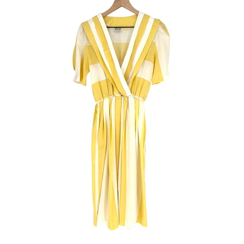 Vintage d.d. II Striped Wrap Dress Sz M Cottagecore Dopamine Dressing